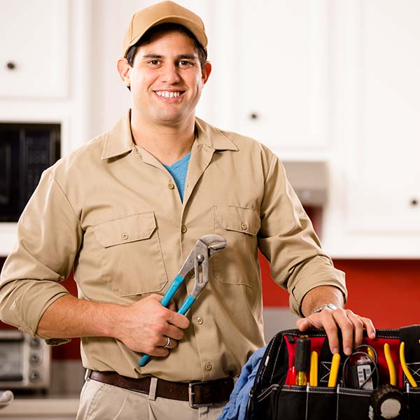 Man holding repairing equipment